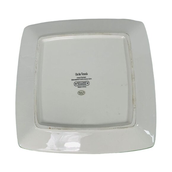 Paula Deen Square Decorative Plate Floral Signed Quote Family Friends 8 Inch - Picture 2 of 11